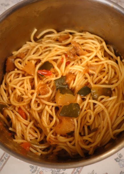 istock Spaghetti served with ratatouille 1465496359