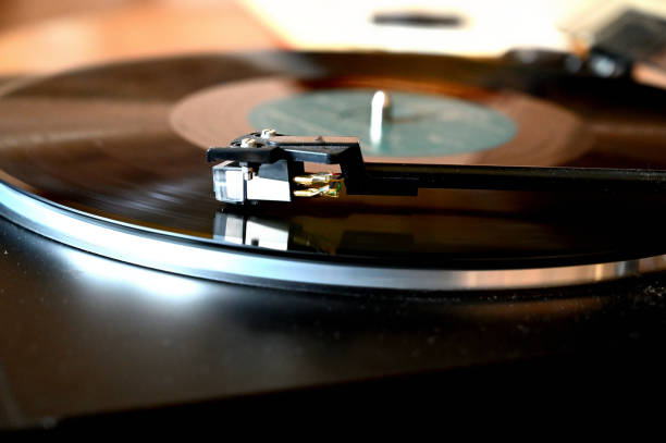 istock Close up. A vintage turntable vinyl record player 1465500621