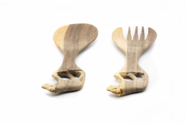 A wooden utensil for the kitchen isolated on white background