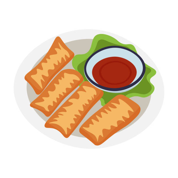 Clip Art Spring Rools 200+ Spring Rolls Fried Stock Illustrations, Royalty-Free Vector ...