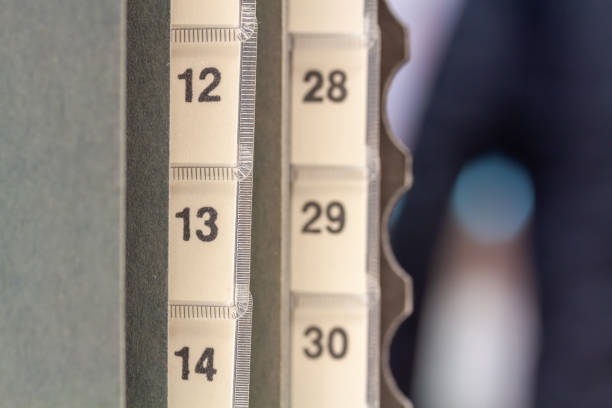 istock Selective focus shot of organizer with numbers 1465505702