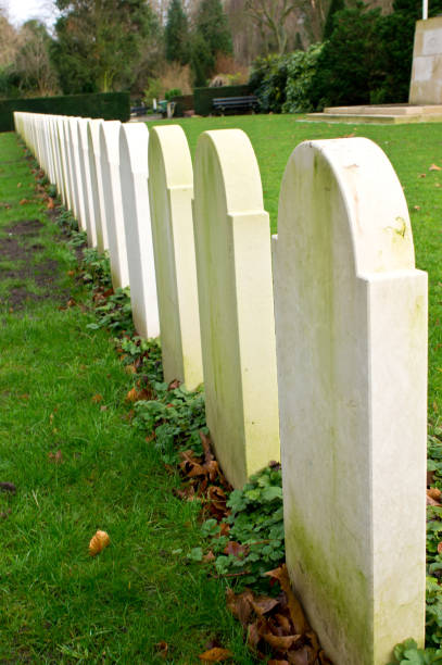 istock Row of graves at the graveyard 1465506201