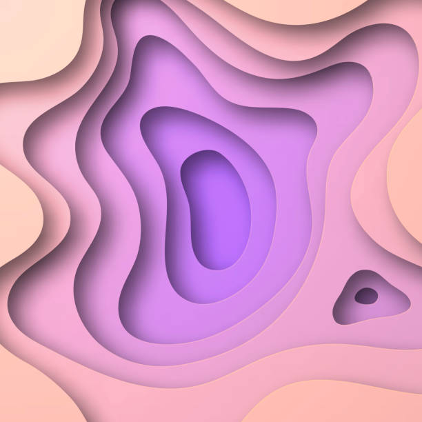 istock Paper cut background - Pink abstract wave shapes - Trendy 3D design 1465506807