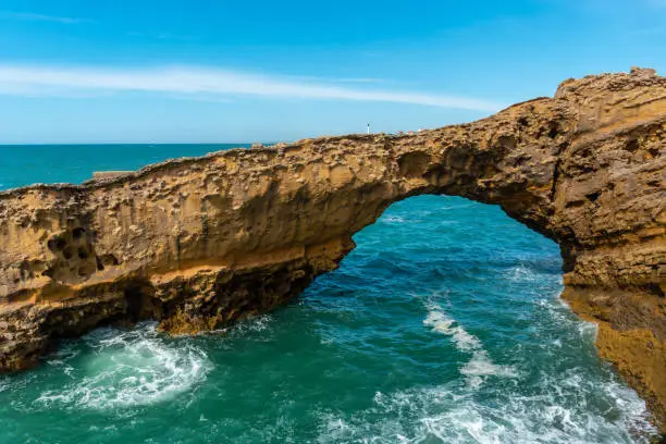 Photo of Beautiful Plage du Port Vieux touristic beach in Biarritz municipality, France