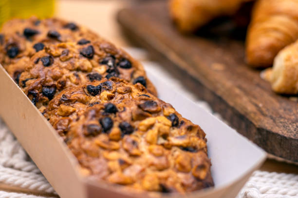 istock Croissant. Bakery. Raisin and nut cookies. 1465510132