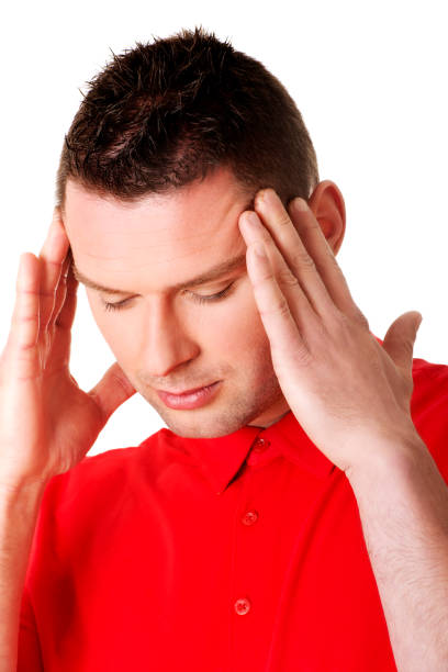 istock Stressed Polish man with a headache isolated on white background 1465510745