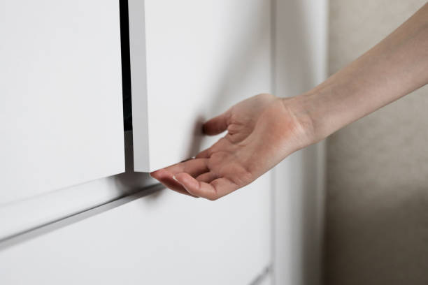 open drawer wooden in cabinet