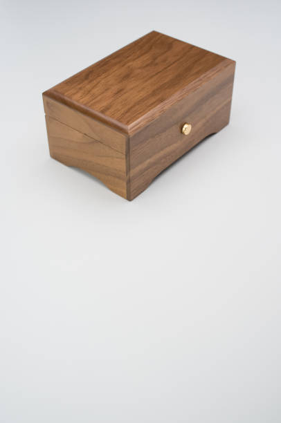 istock Vertical shot of a wooden box  on a white surface 1465512103