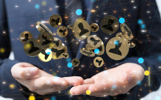 istock 3D render of an Abstract technology group and social network connection on a blurry background 1465516790