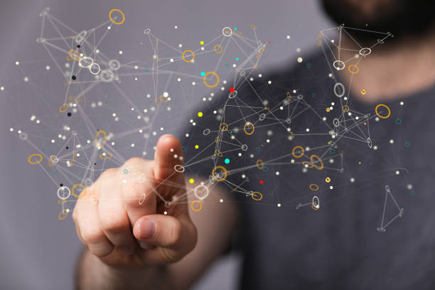 istock 3D render of an Abstract technology group and social network connection on a blurry background 1465516833