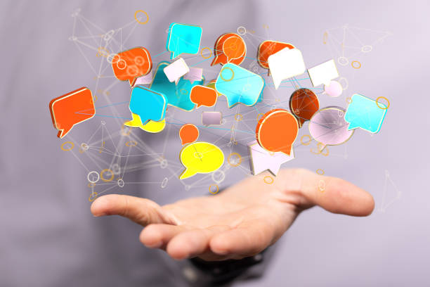 istock 3D render of an email symbol and Network Communications with a blurry background 1465516839