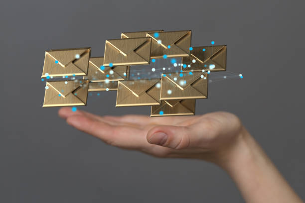 istock 3D render of an email symbol and Network Communications with a blurry background 1465517099