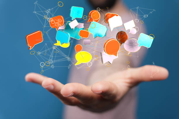 istock 3D render of an email symbol and Network Communications with a blurry background 1465517494
