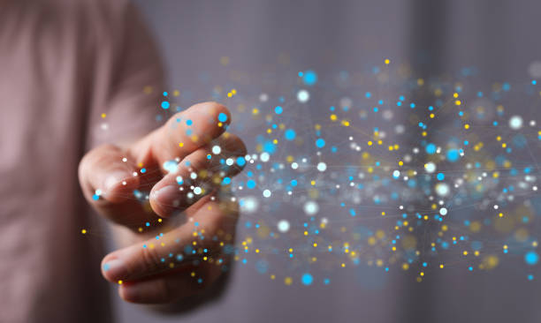 istock 3D rendering of an Abstract technology group and social network connection on a blurry background 1465517660