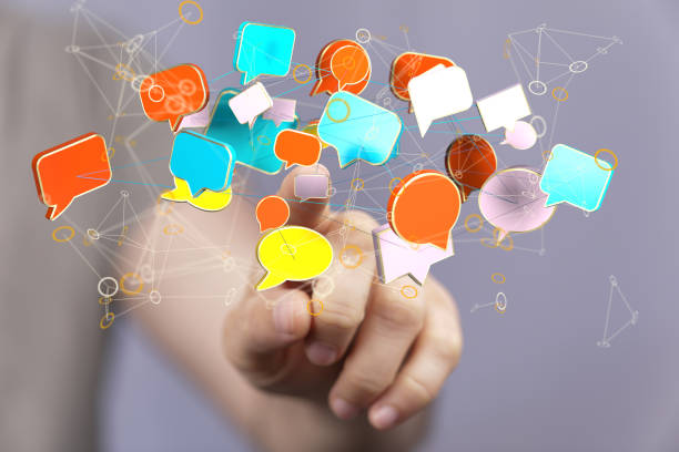 istock 3D render of an email symbol and Network Communications with a blurry background 1465518062