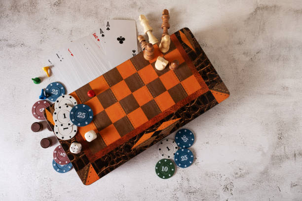 istock Set of table games chess, checkers, poker 1465520013