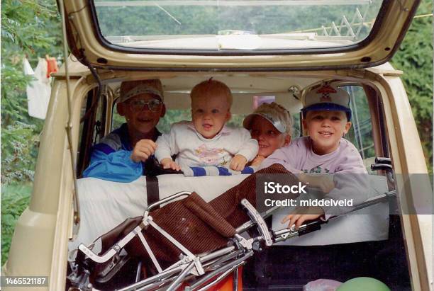 On Route For A Holiday In The R4 Stock Photo - Download Image Now - Family, 1990-1999, Retro Style