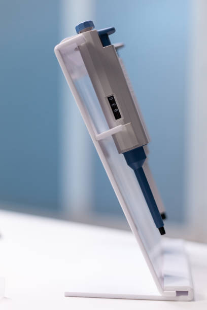 istock Close up of professional micro pipette on lab desk 1465523535