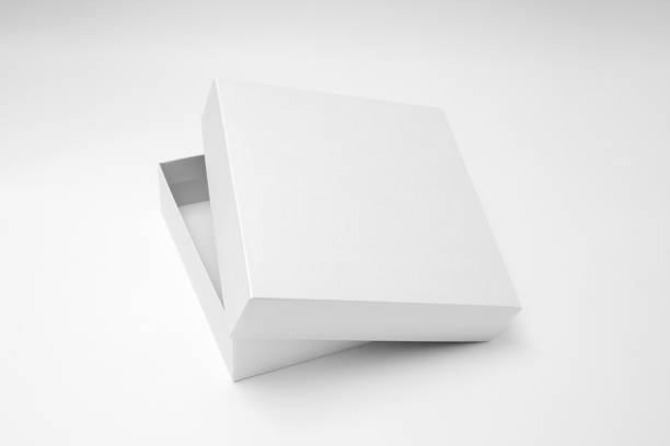 istock White textured opened box, gift mockup on white background.High resolution photo. Blank White Product Package Box Mock-up. Container, Packaging Template on white. Cardboard box. 1465524223