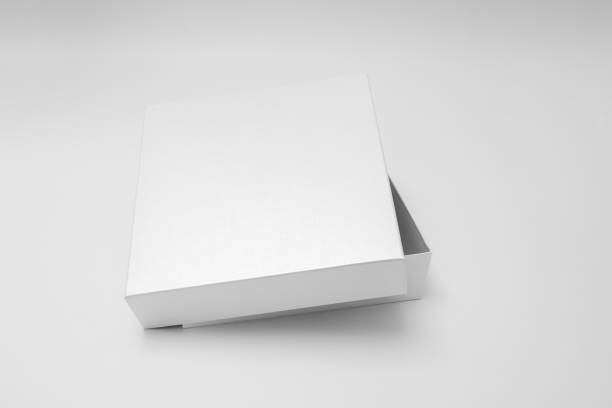 istock White textured opened box, gift mockup on white background.High resolution photo. Blank White Product Package Box Mock-up. Container, Packaging Template on white. Cardboard box. 1465524227