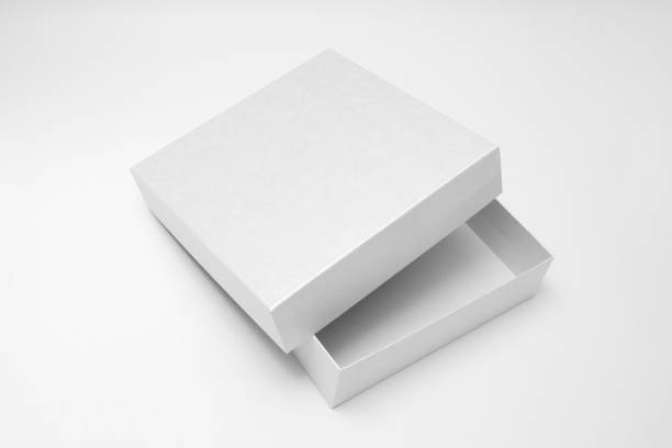 istock White textured opened box, gift mockup on white background.High resolution photo. Blank White Product Package Box Mock-up. Container, Packaging Template on white. Cardboard box. 1465524280