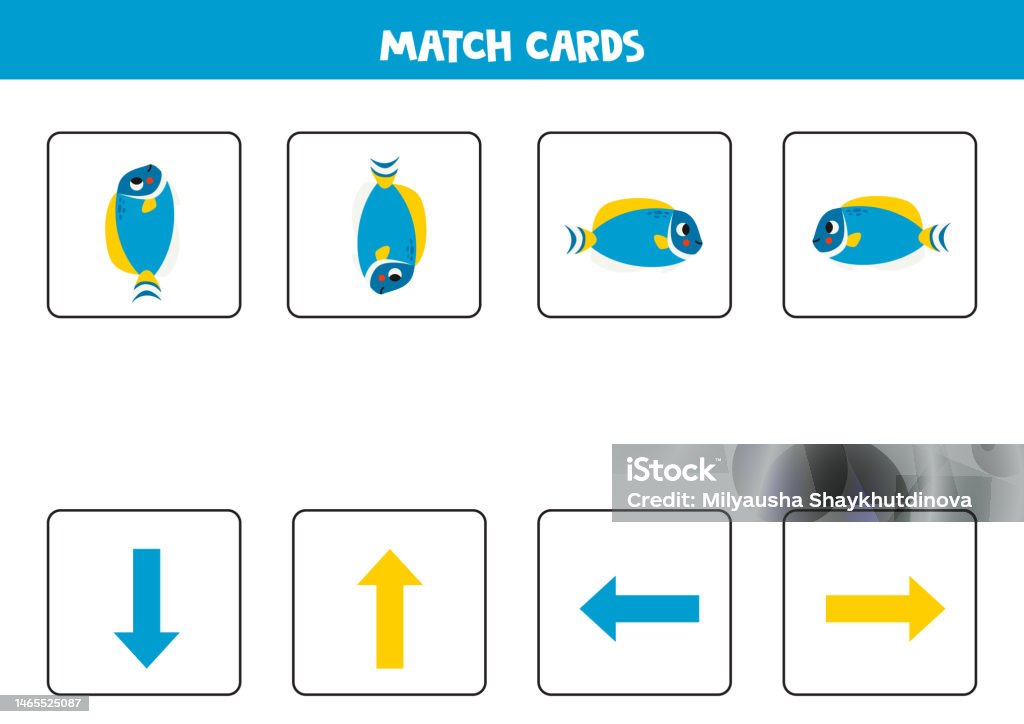 Fish Changing Direction Left Right Up Or Down Spatial Orientation With Cute Powder Tang Fish ...