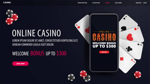 istock Online casino, banner with smartphone with offer, playing cards and poker chips, top view 1465527556