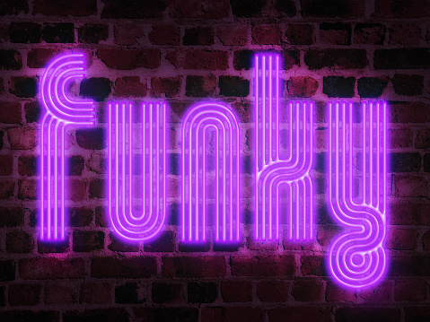Glowing neon sign spells out the word 