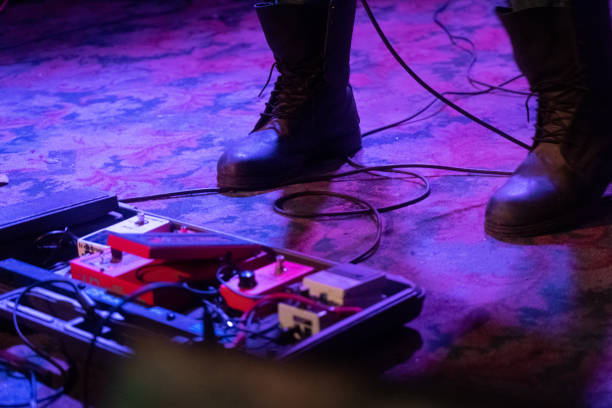 istock Rock Band in concert on stage 1465531731