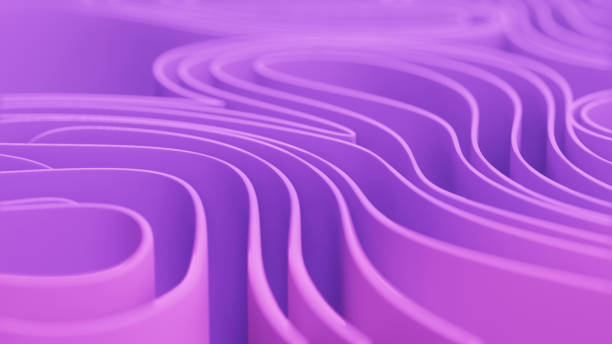 istock Concept paper wave. Abstract folded paper effect. Bright colorful Purple and pink background. Maze made of paper. 3d rendering 1465531737