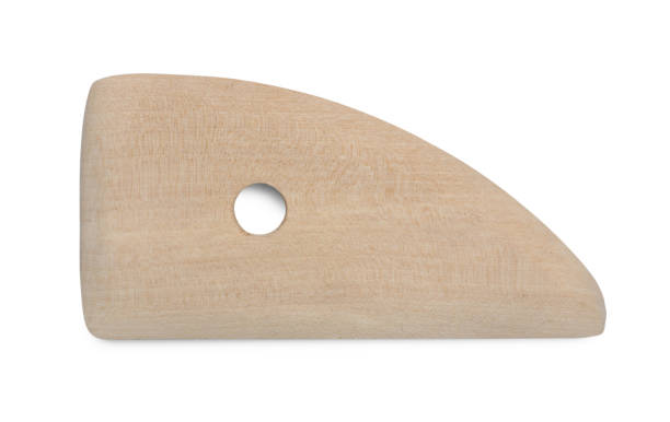 istock Wooden rib for clay modeling isolated on white, top view 1465531795