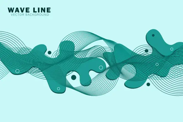 Vector illustration of Abstract lines Wave background. Template design