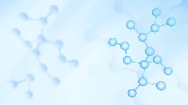 istock Concept realistic molecules background. Science illustration of a cream molecule. Hyaluronic acid skin solutions advertising, collagen serum drop with cosmetic advertising background. 3d rendering. 1465535471