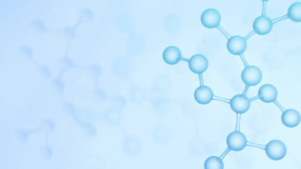istock Concept realistic molecules background. Science illustration of a cream molecule. Hyaluronic acid skin solutions advertising, collagen serum drop with cosmetic advertising background. 3d rendering. 1465535474