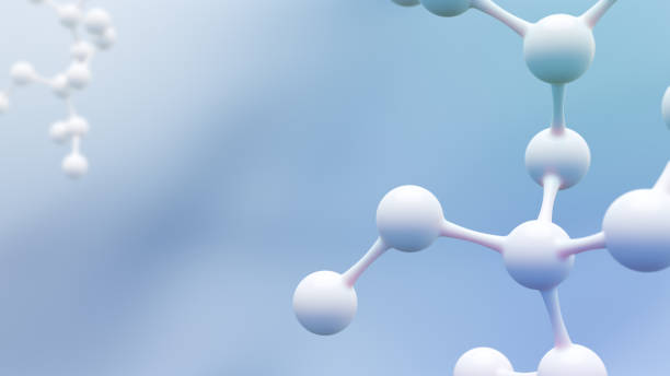 istock Concept realistic molecules background. Science illustration of a cream molecule. Hyaluronic acid skin solutions advertising, collagen serum drop with cosmetic advertising background. 3d rendering. 1465536252