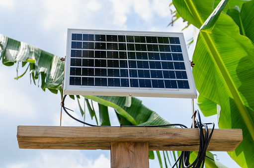 Solar Battery Outside Mini Solar Battery Panel Outside Concept Saving Resources Global ...
