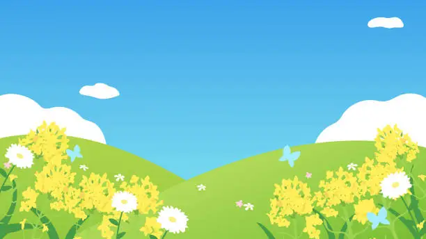 Vector illustration of A background of spring flowers