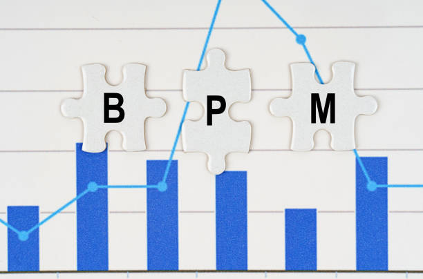 istock On business reports - diagrams are puzzles with the inscription - BPM 1465546737