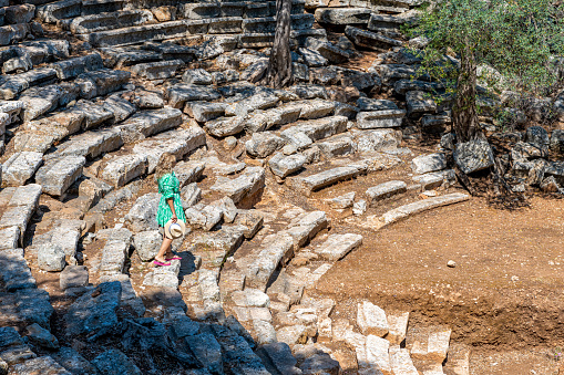 Ancient theater on Sedir island in Marmaris district of Mugla province in Türkiye.