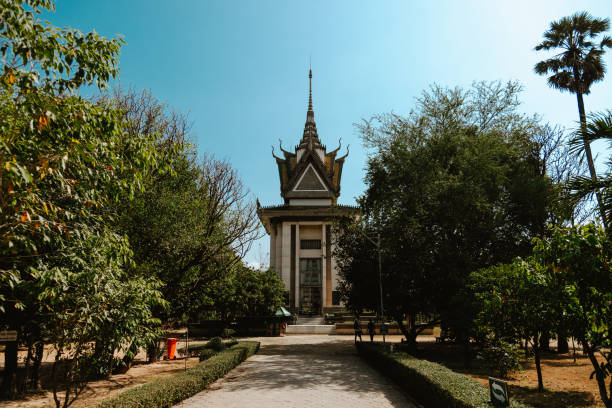 Memorial Stupa at Choeung Ek – The Killing Fields, Cambodia. 5.2.2023