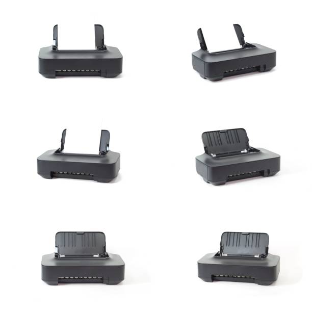 istock Set of ink jet printer black isolated on white background. 1465564843