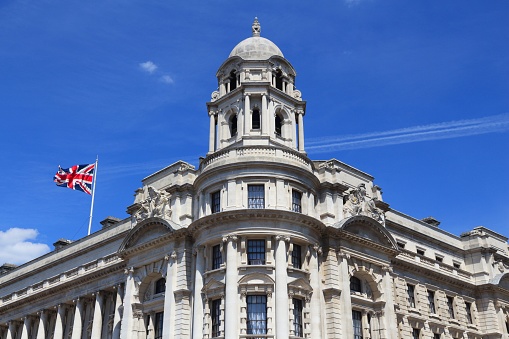 London, UK - government building at Whitehall. Old War Office.