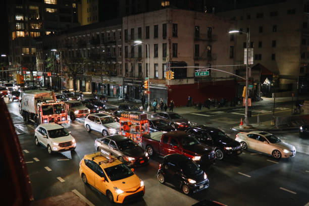 istock streets of Manhattan, NY at night 1465569855