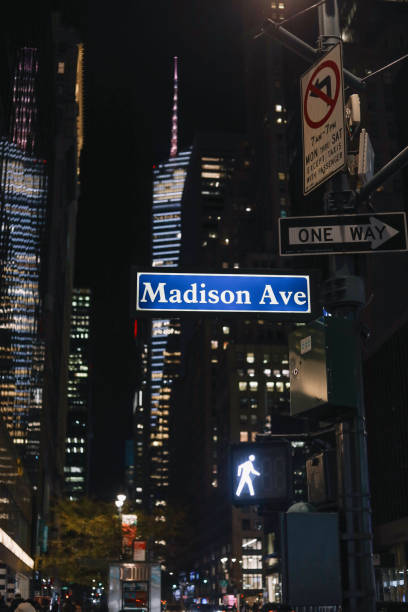 streets of Manhattan, NY at night