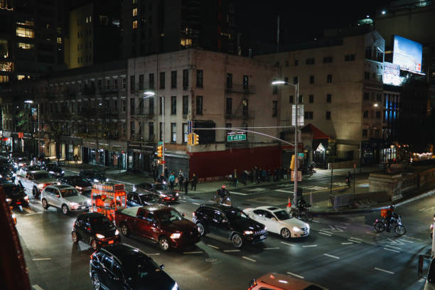 istock streets of Manhattan, NY at night 1465570378