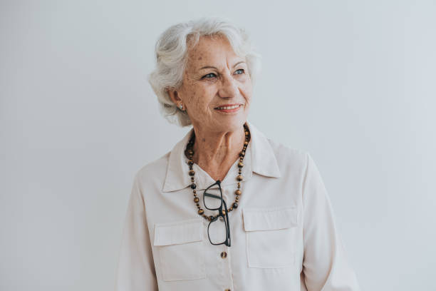 istock Portrait of an elderly lady looking at the camera 1465572663