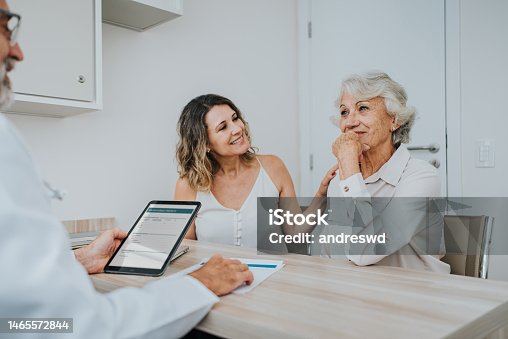 istock Taking the elderly mother to a doctor's appointment 1465572844
