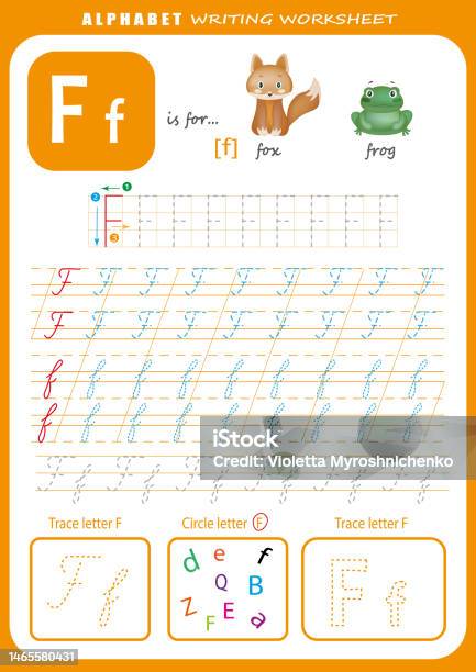 F Pattern Practice F Letter Handwriting Practice Worksheet Stock Illustration - Download ...