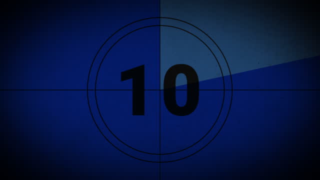 A ten-second countdown starting at ten and ending at zero, displayed against a backdrop of dark blue
