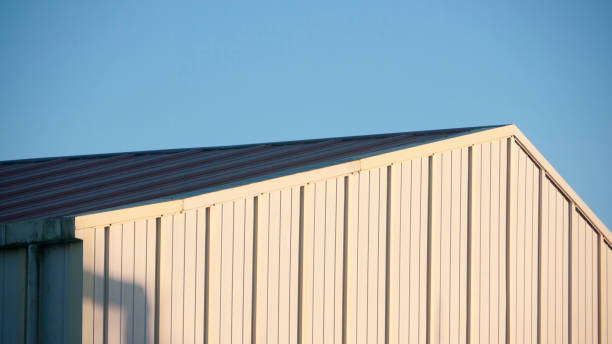 istock corrugated metal facade of warehouse 1465583105